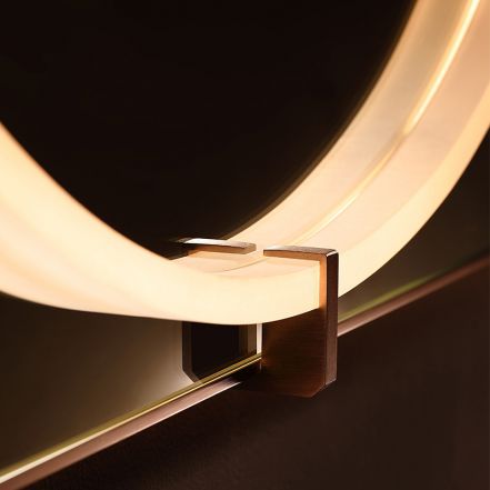 Aluminum frame led mirror with acrylic lighting halo